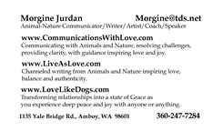 Communications with Love text on business card