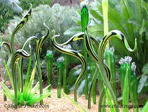 chihuly green striped sculpture at Fairchild Garden 2007