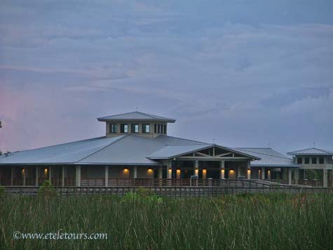 Green Cay Building  at dusk