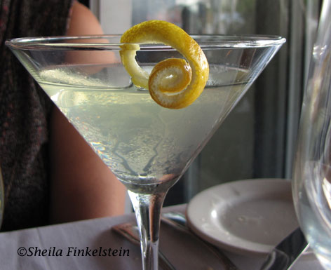 lemon curl on glass edge
