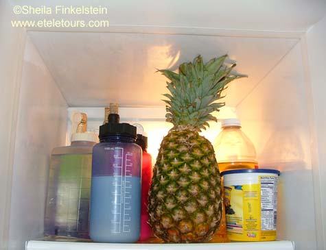 pineapple in refrigerator