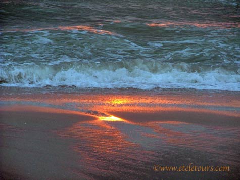 sunrise reflected in the ocean at Delray Beach