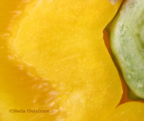 abstract close up of yellow pepper